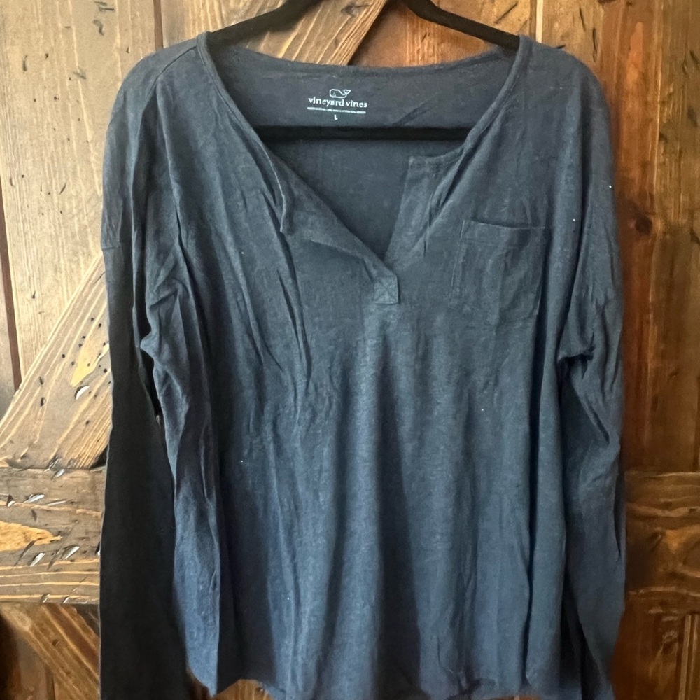 Vineyard Vines Women's Navy Long Sleeve Tee